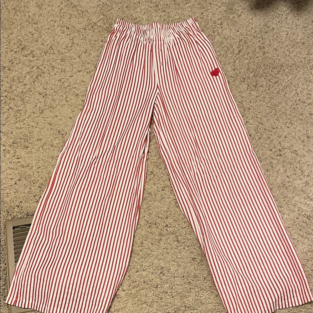 Sincerely Jules Red and White Striped Bottoms